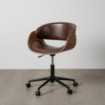 SILLA RUEDAS MARRÓN MADERA / SIMIL PIEL 59 X 64 X 88 CM