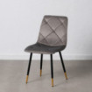 Silla terciopelo gris tejido-metal 45 x 86 x 50 cm