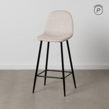 Taburete alto crema y negro – Diseño moderno y resistente 45,5 x 105,5 x 45 cm