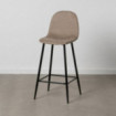 Taburete alto tapizado taupé y negro – Diseño moderno y resistente 45,5 x 105,5 x 45 cm