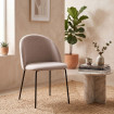 Silla de comedor de estilo moderno tapizada Beige 50 x 78,5 x 50 cm.