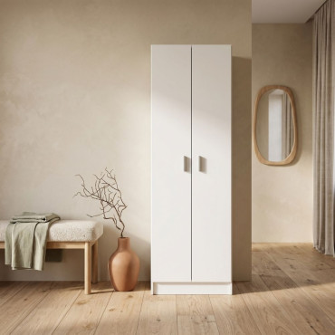 Armario Multiusos dos puertas blanco 58,5 x 180 x 37 cm