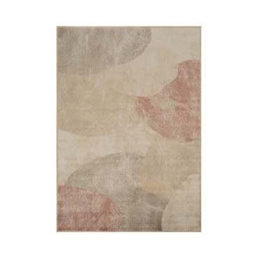 Alfombra salón formas orgánicas natural-teja viscosa 160 x 1 x 230 cm