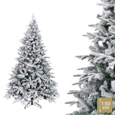 Árbol de navidad artificial nevado con 357 ramas plegables Ø102 x 150 cm