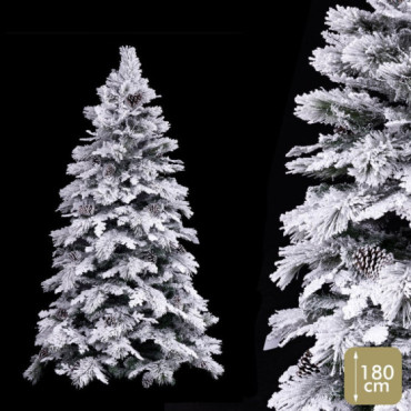 Árbol de navidad artificial nevado con 403 ramas plegables Ø100 x 180 cm