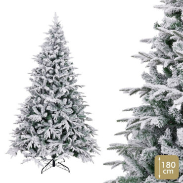 Árbol de navidad artificial nevado con 569 ramas plegables Ø117 x 180 cm