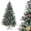 Árbol de navidad artificial nevado con piñas y acebo de 1452 ramas Ø145 x 240 cm