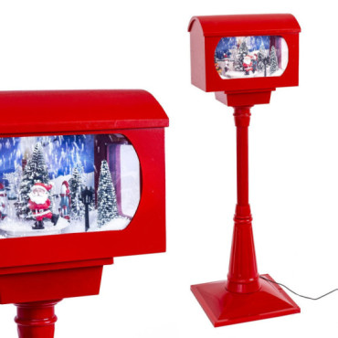 Buzón navideño farol con muñeco de nieve luz, movimiento y sonido 35 x 120 x 35 cm
