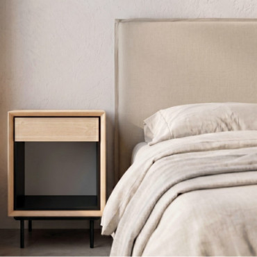 Cabecero desenfundable tapizado beige 160 x 100 x 8 cm