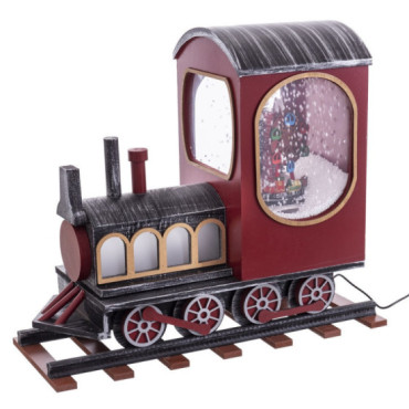 Figura decorativa navideña de máquina de tren con luz, movimiento y sonido 51 x 46 x 20 cm