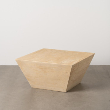 Mesa de centro cuadrada piramidal de magnesio beige 80 x 40 x 80 cm