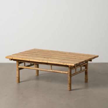 Mesa de centro rectangular fija de bambú 100 x 36 x 70 cm