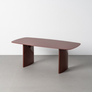 Mesa de centro rectangular fija de cristal caldera y DM 120 x 45 x 60 cm