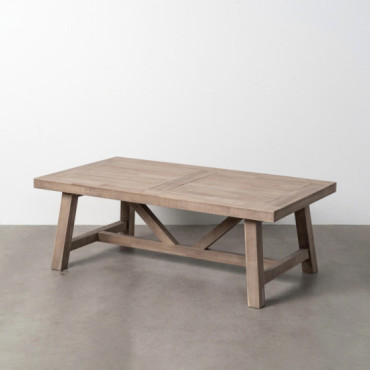 Mesa de centro rectangular fija de madera 130 x 46 x 70 cm