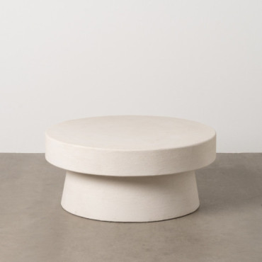 Mesa de centro redonda fija de DM blanco 35 cm