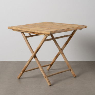 Mesa de comedor auxiliar cuadrada plegable de bambú 80 x 75 x 80 cm