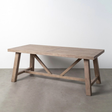 Mesa de comedor rectangular fija de madera 200 x 77,5 x 90 cm