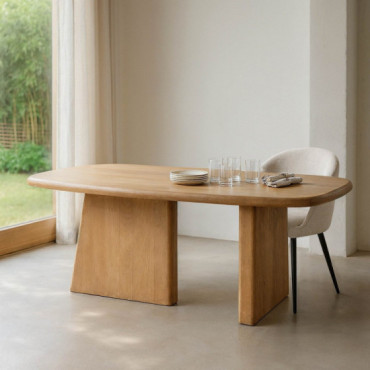 Mesa de comedor rectangular fija de madera de mango 180 x 76 x 90 cm