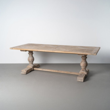 Mesa de comedor rectangular fija de madera de pino reciclada 240 x 76 x 105 cm