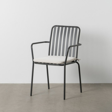 Silla de exterior apilable de acero antracita 56 x 87 x 57 cm