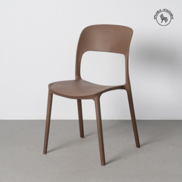Silla de exterior apilable de uso profesional de polipropileno marrón 58 x 82 x 41 cm