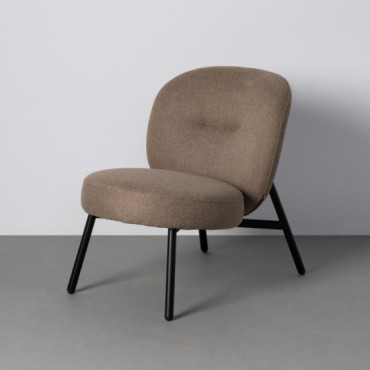 Sillón butaca baja de uso profesional tapizado en tejido caqui 59 x 78 x 73 cm