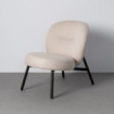 Sillón butaca baja de uso profesional tapizado en tejido crema 59 x 78 x 73 cm
