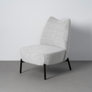 Sillón de descanso tapizado jaspeado blanco nieve 61 x 82 x 77 cm