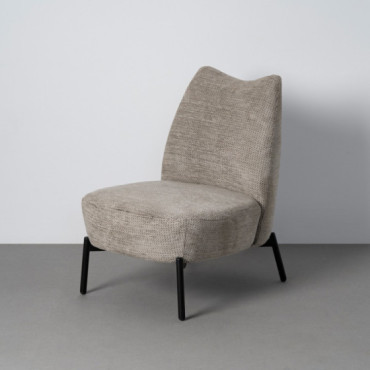 Sillón de descanso tapizado jaspeado crema 61 x 82 x 77 cm