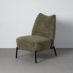 Sillón de descanso tapizado jaspeado verde oliva 61 x 82 x 77 cm