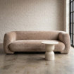 Sofá 3 plazas tapizado en chenilla taupe 226 x 73 x 94 cm