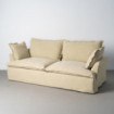 Sofá gran formato desenfundable en lino y algodón verde natural 230 x 90 x 109 cm