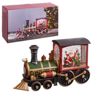 Tren navideño decorativo con luz LED y música ABS 31,4 x 17 x 9,8 cm