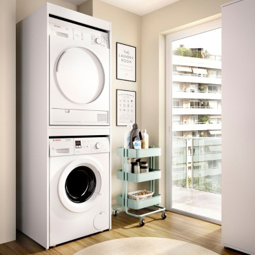 Columna de lavado Fit para lavadora y secadora blanco 63,3 x 190 x 62 cm