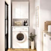 Módulo de lavadero Fit para lavadora o secadora con altillo blanco 63,3 x 190 x 62 cm