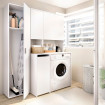 Conjunto de lavadero Fit para lavadora con altillos y armario alto blanco 134 x 190 x 62 cm