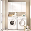 Conjunto de lavadero doble Fit para lavadora y secadora con altillos blanco 126,6 x 190 x 62 cm