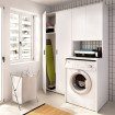 Conjunto de lavadero Fit para lavadora con altillo y armario de dos puertas blanco 141,3 x 190 x 62 cm