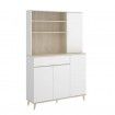 Mueble auxiliar alto - Wok - Blanco - Natural 120 x 191 x 40 cm
