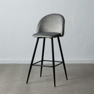 Taburete alto Gris tejido - metal salón