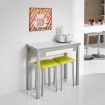 Mesa de cocina plegable con cajón tipo libro cristal Albacete