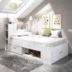 Cama nido con cabecero y cajónes Lanka Blanca 99 x 96 x 218 cm