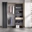 Armario vestidor adaptable cortina SUIT - Natural - Grafito 110-160 x 205 x 50 cm