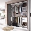 Armario vestidor Suit blanco 4 cajones y cortina