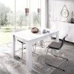 Mesa de comedor extensible DINE Blanco Brillo 140/190 cm