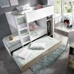 Cama tren 3 camas Tom Natural Blanco