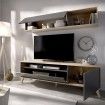 Mueble de salón - BONN - Natural - Grafito 180 x 215 x 41 cm