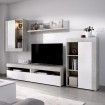 Mueble de sala con leds Tokio Cemento - Blanco