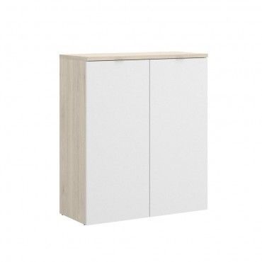 Armario Bajo 2 puertas Rox Natural - Blanco Brillo