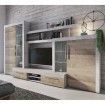 Mueble de salón London con luces LED Gris estuco - Roble 296 x 210 x 50 cm